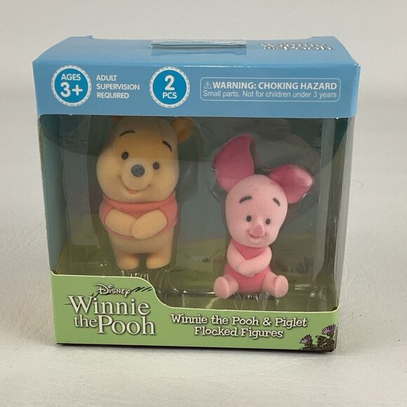 Disney Other - Disney Winnie The Pooh & Friends Collectible Flocked Figures Pooh Bear Piglet